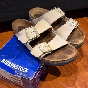 Birkenstock Arizona Soft Footbed Sandals in Ecru